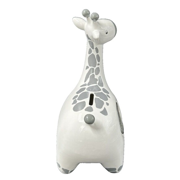 Things Remembered White and Gray Giraffe Ceramic Bank 11.5 in Tall - Picture 5 of 8